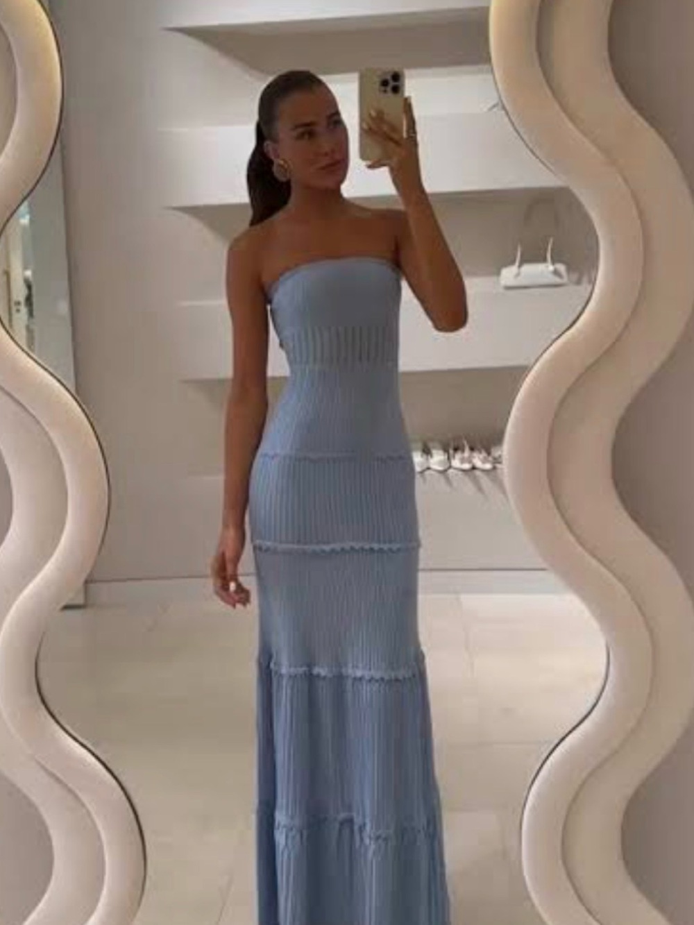 Meshki Finley Strapless Light Blue Maxi Dress - Picture 4 of 4